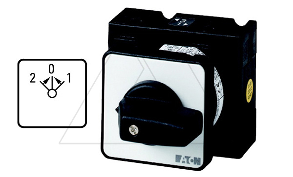 Купить Переключатель T0-4-15374/E, 4P, 20A, тип 2→0←1, 4NO на 2 и 1, 5.5kW(400VAC), на дверь, фронт IP65 Eaton фото
