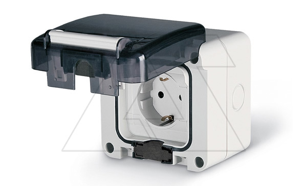 Купить Розетка накладная SCHUKO 2P+E 16A/250V, со шторками, M95(95x95mm), IP66, серия PROTECTA фото