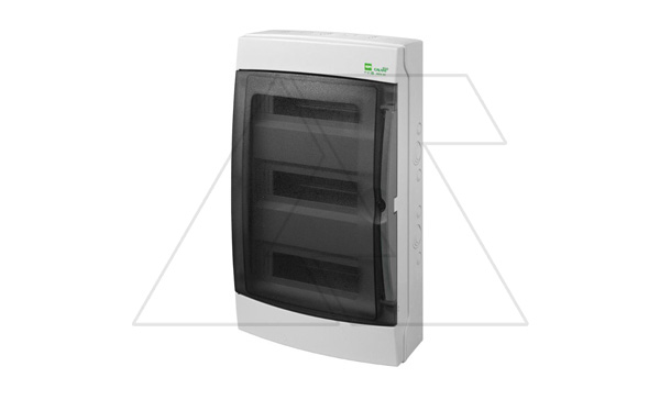 Купить Щит навесной GALANT 3x12M, N 2x 8x16+6x10mm2, PE 4x 2x16+12x10mm2, дымчатая пласт. дверь, светло-серый RAL7035, 563x323x160mm, IP65 фото