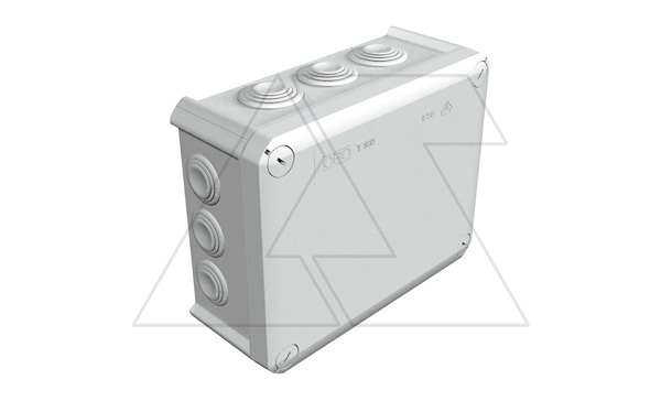 Купить Коробка распред. T 160 без клемм, IP66, 190х150х77мм, 7хМ25, 5хМ32, серый, полипроп. армир.стекловол фото