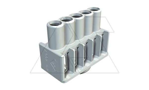 Купить Клемная колодка KL-T 01-04 для коробок Т25, Т40, 5х1...4мм², 400V, серый, полиамид фото