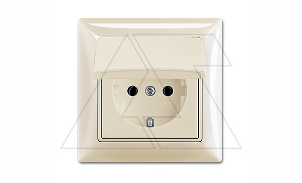 Купить Basic 55 - Розетка 2P+E нем. стд. с крышкой и рамкой, IP 44 (сл. кость) ABB фото