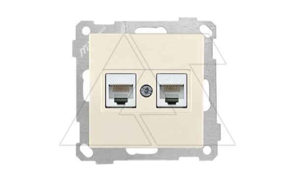 Купить 21 - Розетка 2хRJ-45 кат. 5e UTP, сл.кость фото