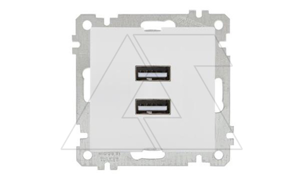 Купить 21 - Розетка 2xUSB Type A, белый фото
