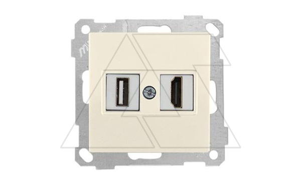 Купить 21 - Розетка HDMI + USB Type A, для передачи данных, сл.кость фото