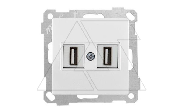 Купить 21 - Розетка 2xUSB Type A, для передачи данных, белый Mutlusan фото