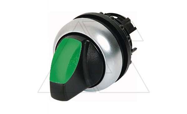 Купить Переключатель I-0-II (60o, фикс.) с зел. рукояткой с подсв. Titan M22-WRLK3-G, IP66 фото