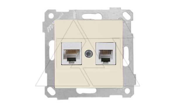 Купить Rita - Розетка телефонная RJ-12+RJ-45 кат.5е, сл.кость фото