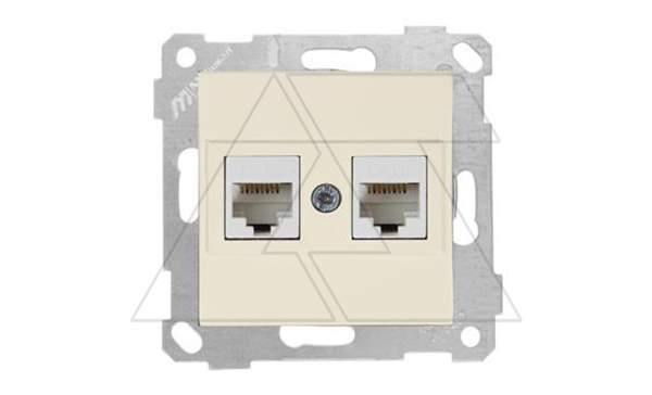 Купить Rita - Розетка 2хRJ-45 кат. 6 UTP, сл.кость фото