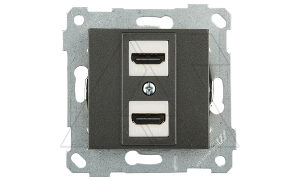 Купить Rita - Розетка 2xHDMI, дымчатый фото