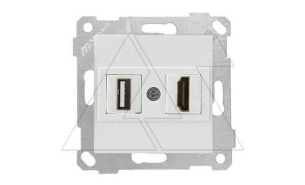 Купить Rita - Розетка HDMI + USB Type A, для передачи данных, белый фото