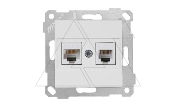 Купить Rita - Розетка телефонная RJ-12+RJ-45 кат.5е, белый Mutlusan фото