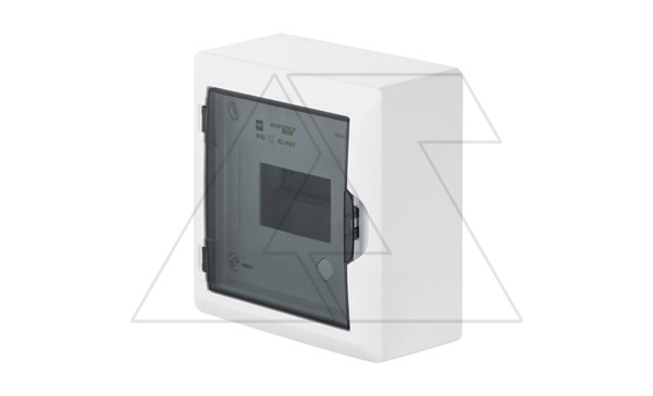 Купить Щит навесной ECO BOX 1x6M, N/PE 2x 2x16+3x10mm2, дымчатая пласт. дверь, белый RAL9003, 198x192x96mm, IP40 фото