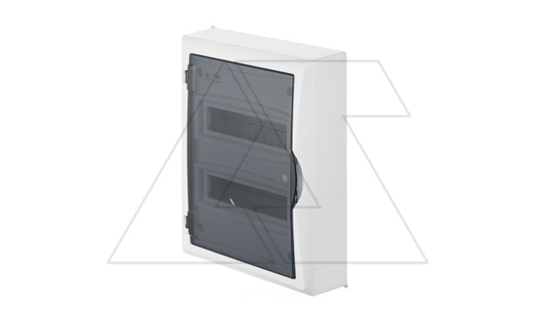Купить Щит навесной ECO BOX 2x12M, N/PE 3x 6x16+3x10mm2, дымчатая пласт. дверь, белый RAL9003, 434x354x105mm, IP40 фото