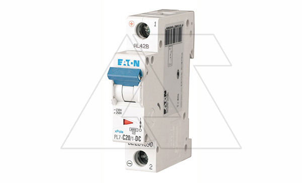 Купить Авт. выключатель PL7-C20/1-DC, 1P, 20A, хар-ка C, 10kA, 250VDC, 1M фото