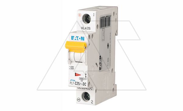 Купить Авт. выключатель PL7-C25/1-DC, 1P, 25A, хар-ка C, 10kA, 250VDC, 1M фото