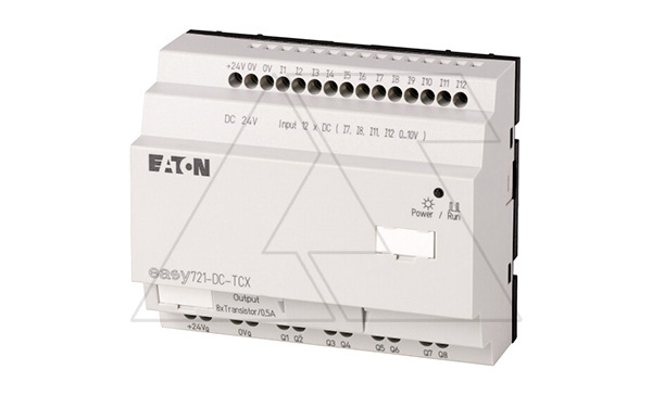 Купить Программируемый логический контроллер EASY721-DC-TCX, 24VDC, 12(4 аналог.)вх., 8 транз.вых., таймер фото