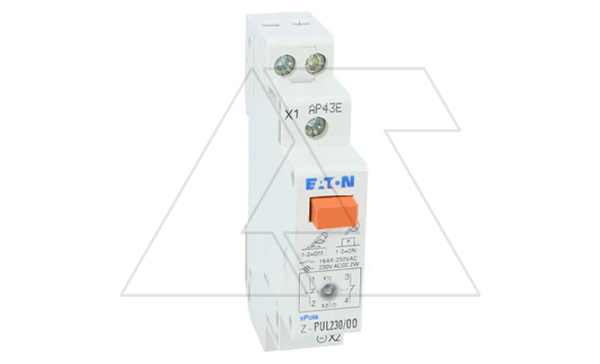 Купить Кнопка Z-PUL230/OO, 2NC, 16A(250VAC), без фикс., красная марк., LED(230VAC/DC, 24VAC/DC), 1M Eaton фото