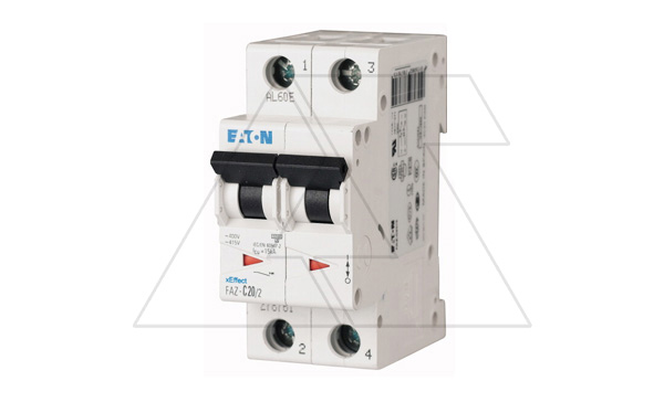 Купить Авт. выключатель FAZ-C20/2, 2P, 20A, хар-ка C, 15kA, 2M Eaton фото