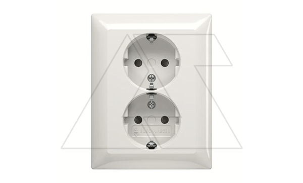 Купить Basic 55 - Розетка 2x2P+E нем. стд. (белый) ABB фото
