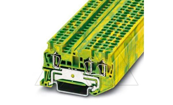 Купить Клемма защитного проводника ST 4-TWIN-PE /6,2mm, пружинная, 3 присоед., 4(max 6)mm2, желто-зеленая Phoenix Contact фото
