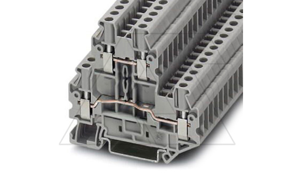 Купить Клемма двухъярусная UTTB 2,5 /5,2mm, винтовая, 4 присоед., 2,5(max 4)mm2, 24A, 500V, серая Phoenix Contact фото