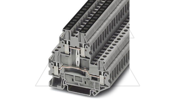 Купить Клемма двухъярусная UTTB 2,5-PV /5,2mm, винтовая, со связью потенциала, 4 присоед., 2,5(max 4)mm2, 24A, 500V, серая Phoenix Contact фото