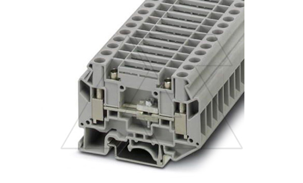 Купить Клемма с размыкателем UK 6-T-P /8,2mm, винтовая, контрольные гнезда, 2 присоед., 6(max 10)mm2, 41A, 500V, серая Phoenix Contact фото