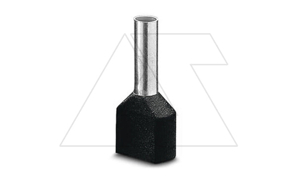 Купить Кабельный наконечник AI-TWIN 2X 1,5 - 8 BK изолированный, двойной, сечение 1,5mm2, длина 8mm, черный (упак. 100шт.) Phoenix Contact фото