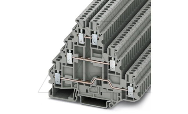 Купить Клемма многоярусная UT 2,5-3L /5,2mm, винтовая, 6 присоед., 2,5(max 4)mm2, 19A, 500V, серая Phoenix Contact фото