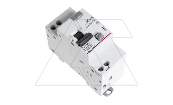 Купить Дифф. авт. выключатель Legrand RX3, электронный, 1P+N, 20A, хар-ка C, 6kA, 30mA, тип AC, 2M Legrand фото