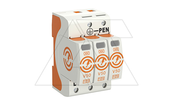 Купить Разрядник V50-3-280, 3P, It(10/350)=37,5кА, It(8/20)=120кА, Up=1.3кВ, В+C фото