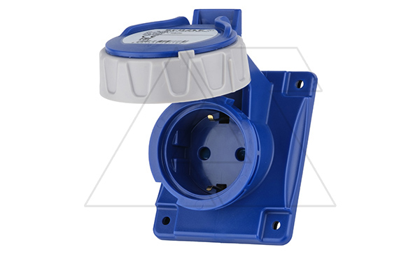 Купить Розетка встраиваемая 16A, SCHUKO с шторками 2P+E, 200_250VAC 50/60Hz, уст. 70x87mm, IP66/IP67/IP69, серия DOMO Scame фото