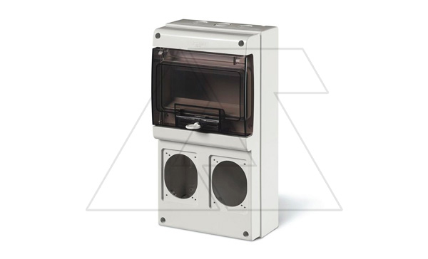 Купить Щит комбинированный навесной M340, 8M + 2x 70x87, 184x340x106mm, IP66, серия DOMINO Scame фото