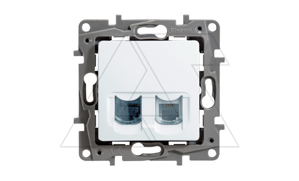 Купить Etika - Розетка RJ11+RJ45 5E UTP (белый) IEK фото