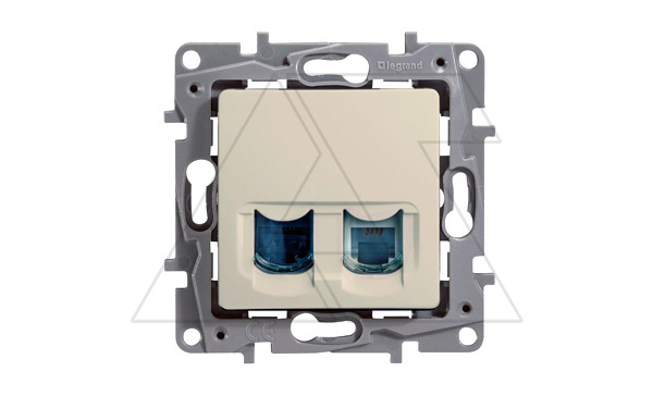 Купить Etika - Розетка RJ11+RJ45 5E UTP (сл.кость) IEK фото