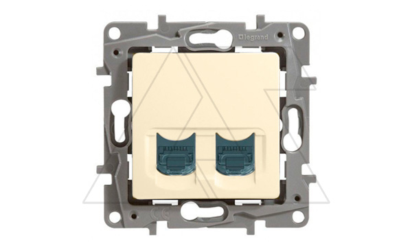 Купить Etika - Розетка 2хRJ-45 UTP CAT6 (сл.кость) фото