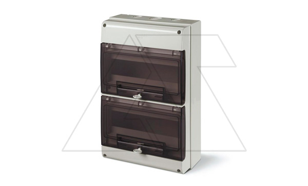 Купить Щит модульный навесной M400, 24M (2x12), дымчатая дверь, 256x400x140mm, IK07, IP66, серия DOMINO Scame фото