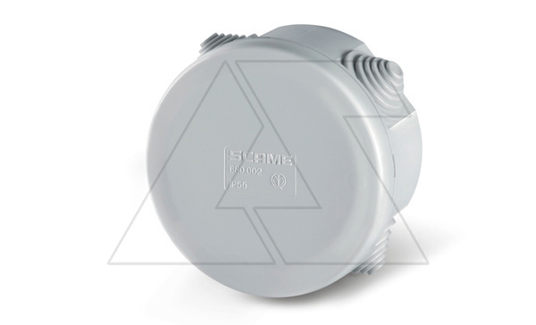 Купить Коробка распред. круглая, d80x40mm, вводы 4x23mm(PG16), IK04, GW 650°C, IP55, серия SCABOX фото