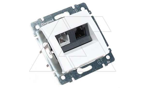Купить Valena - Розетка двойная RJ-45 UTP CAT6E+RJ11, белая (инд. упаковка) фото