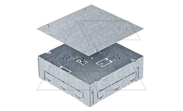 Купить Основание UDHOME BOX 4 монтажное, для лючка GES4, с отверст. 12хМ25, под стяжку h=70-100мм, конв. оцинк. фото