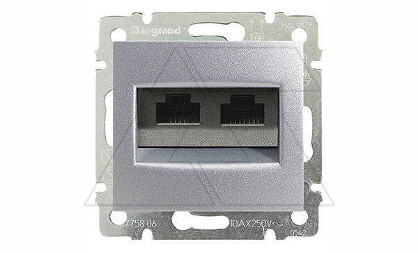 Купить Valena - Розетка 2хRJ-45 FTP CAT6 монтаж на винтах, алюминий Legrand фото