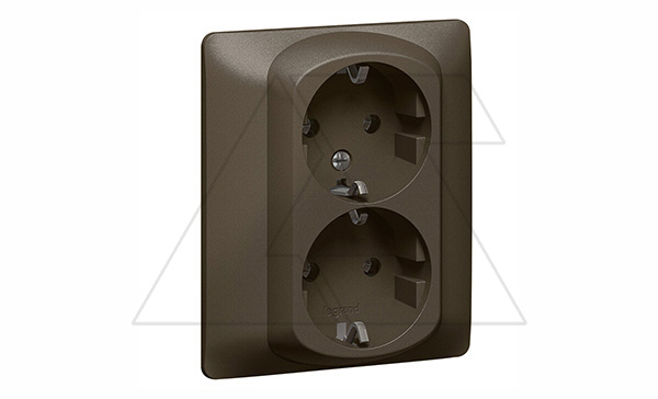 Купить Galea Life - Розетка 2х2P+E нем.стд. в сборе, Dark Bronze фото