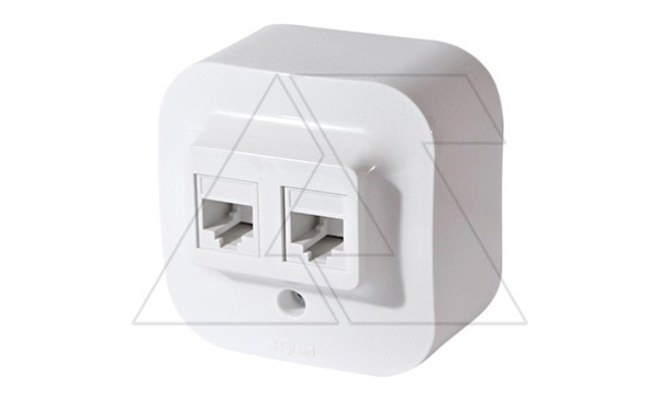 Купить Quteo - Розетка двойная RJ11+RJ45 5E UTP, накладной монтаж, белая фото