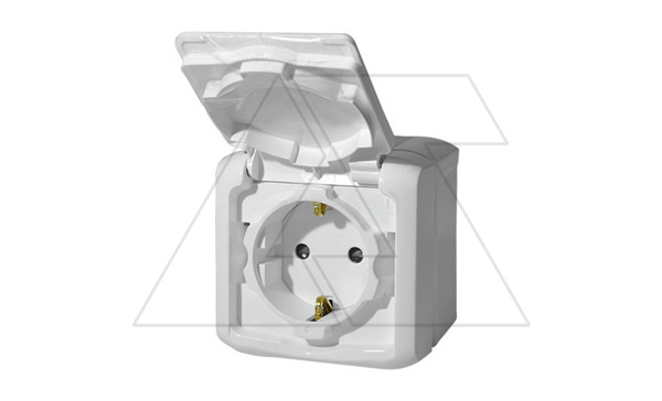 Купить Quteo - Розетка 2P+E IP44, накладной монтаж, защ. шторки, винт. зажимы, белая Legrand фото