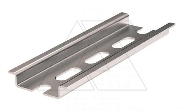 Купить DIN-рейка перфорированная TH35(TS35), 35x7.5x1mm, перф. 18x6.3 - 25mm, L=2m, сталь хол. оцинк. 8µm фото