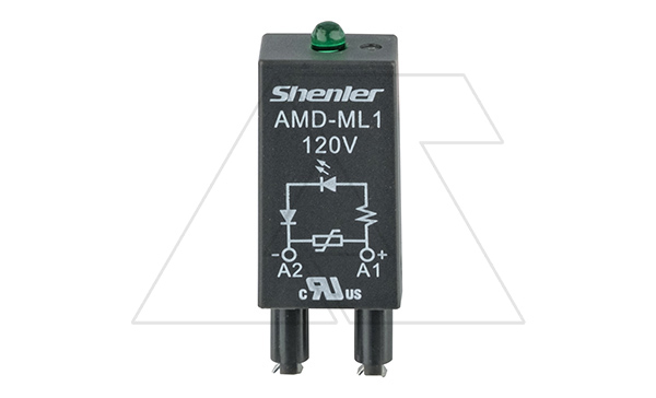 Купить Модуль AMD-ML1, варистор + зеленый LED, 120VAC/DC, черный, для SRU, SKF14, SKC, SKB, STB, SRC*-E, SRB, GZT, GZM, GZS, GZMB, ES32 фото