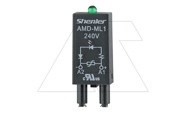 Купить Модуль AMD-ML1, варистор + зеленый LED, 240VAC/DC, черный, для SRU, SKF14, SKC, SKB, STB, SRC*-E, SRB, GZT, GZM, GZS, GZMB, ES32 фото