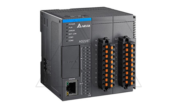 Купить Программируемый логический контроллер AS228T-A, 16DI, 12TO(NPN), 24VDC, 64K шагов, 2xRS485, USB, microSD, CANopen, Ethernet фото