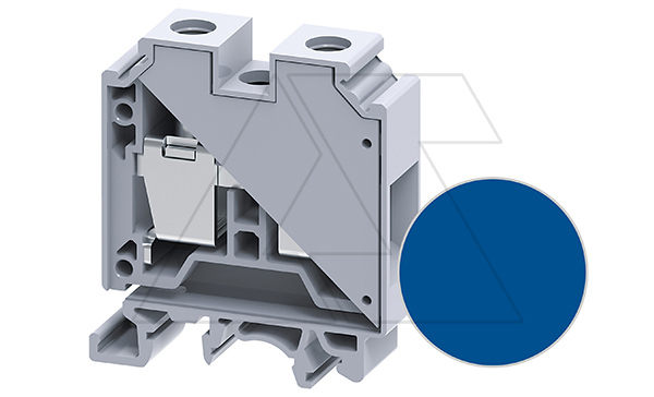 Купить Клемма проходная CTS35UNBU /16x50,5mm, винтовая, 2 присоед., 35mm2, 125A, 1000V, синяя фото